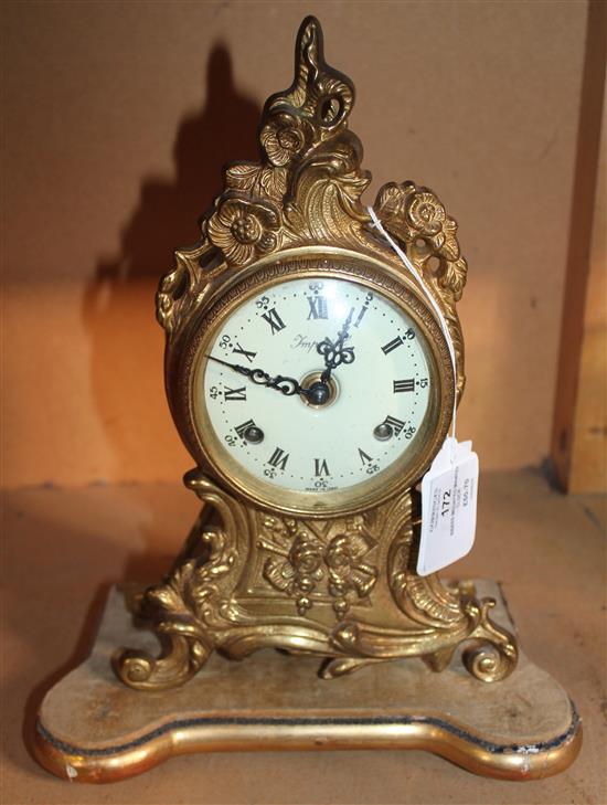 Brass mounted mantel clock